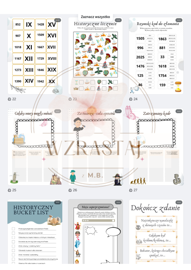 Zestaw 18 aktywności historia 4-5 sp