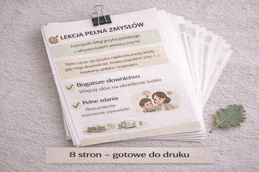 Konspekt lekcji z aktywnościami sensorycznymi