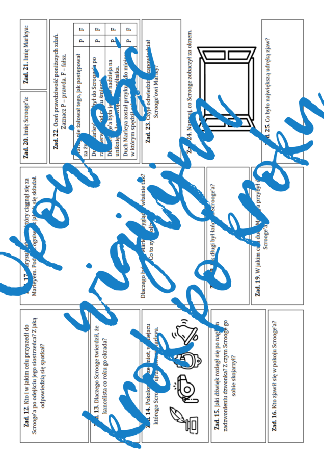 OPOWIEŚĆ WIGILIJNA: Krok po kroku - karta pracy do lektury