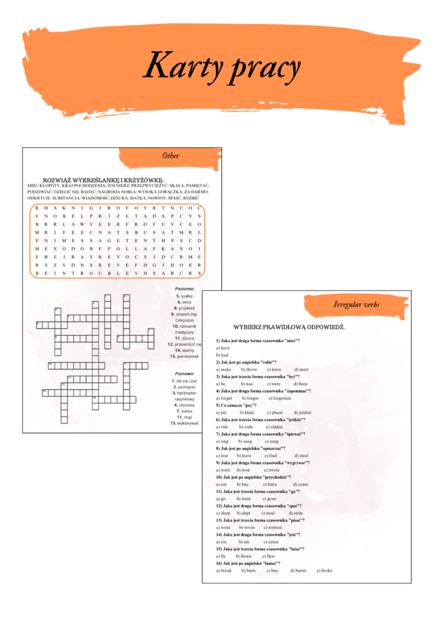 Brainy 6 unit 6 karty pracy słownictwo + gramatyka + 3 zadania na writing