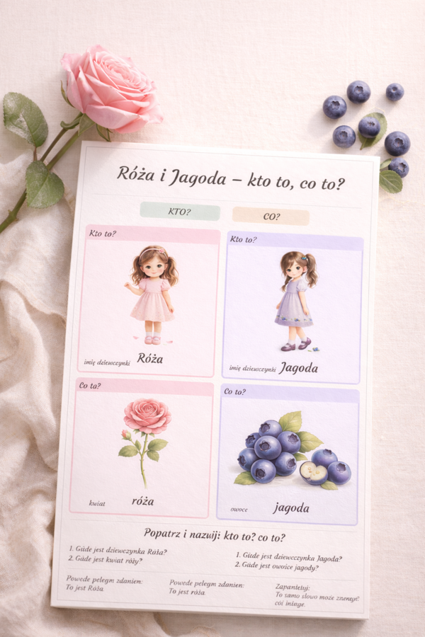 Karta obrazkowa: Róża i Jagoda – kto to, co to?