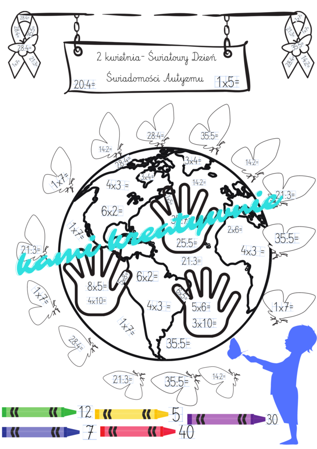 Światowy Dzień Świadomości Autyzmu - mnożenie I dzielenie w zakresie 40
