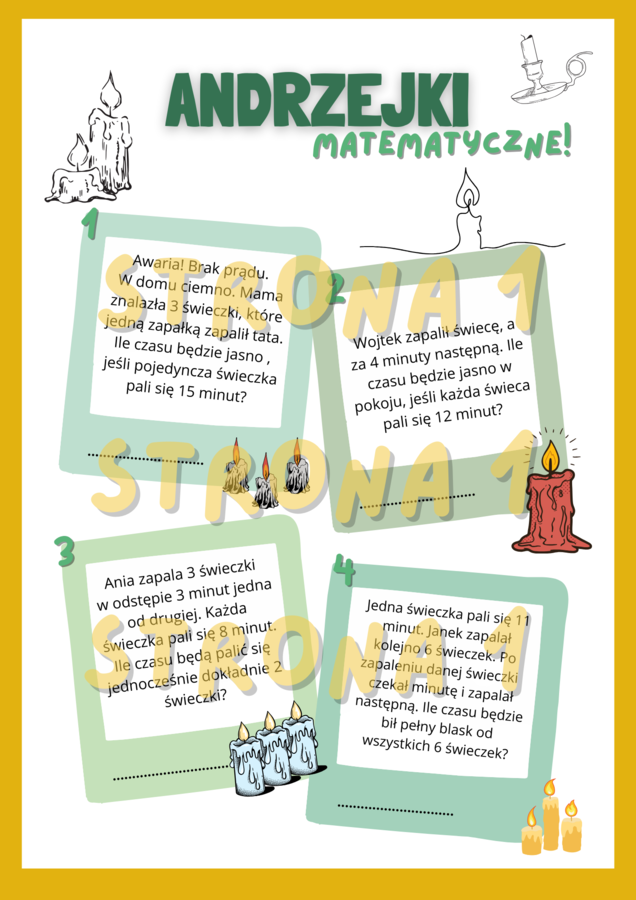 Matematyczne Andrzejki -karta pracy