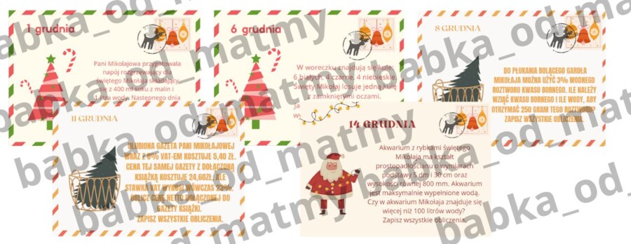 Matematyczny kalendarz adwentowy E8