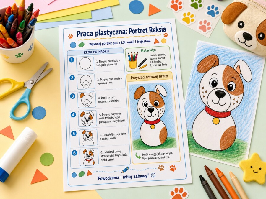 Praca plastyczna. Portret Reksia