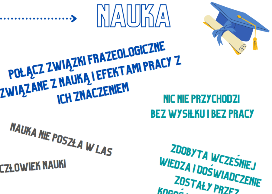 Nauka - ćwiczenia leksykalne z wykorzystaniem frazeologii, argumentacji