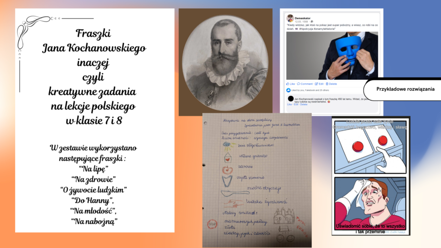 Fraszki Jana Kochanowskiego inaczej - kreatywne zadania z języka polskiego