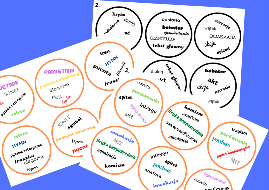 DOOBLE - teoria literatury: rodzaje i gatunki literackie, środki poetyckie, kl.7-8