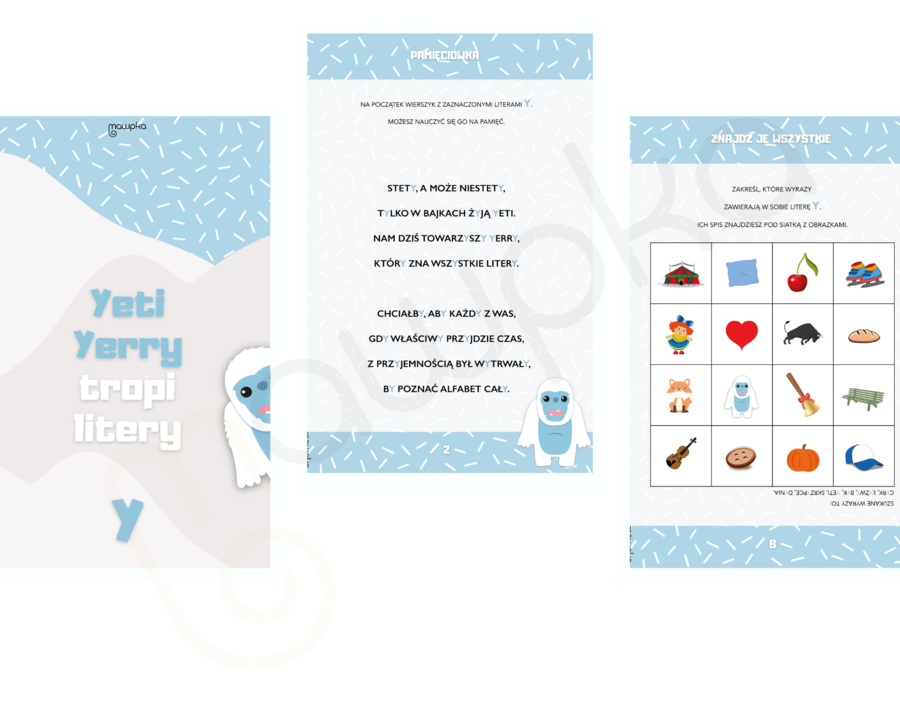 Zeszyt zadań do nauki samogłoski Y