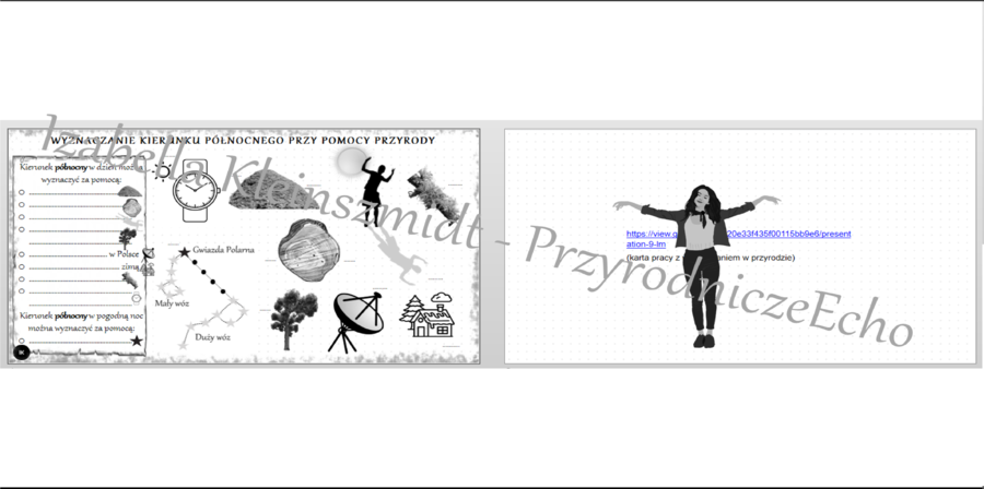 Karta pracy „Wyznaczanie kierunku północnego przy pomocy przyrody - zajęcia w terenie” + gratisowy link do lekcji multimedialnej (pomysłu na lekcję) niekomercyjnej wykonanej w genial.ly do indywidualnego pobrania i użycia do celów niekomercyjnych. Przyro