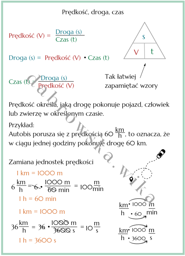 Prędkość, droga, czas