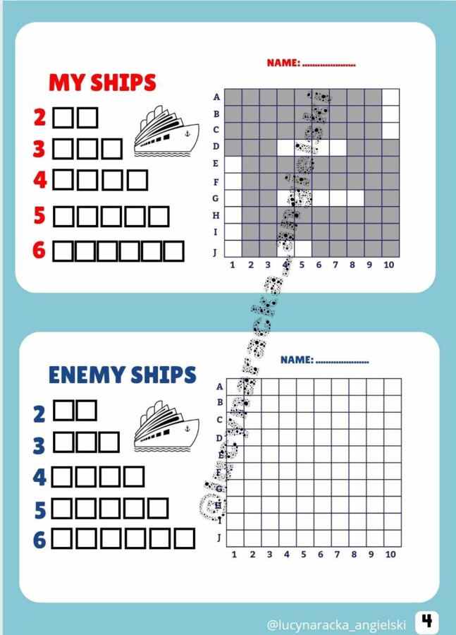 Statki - szablony jęz. angielski