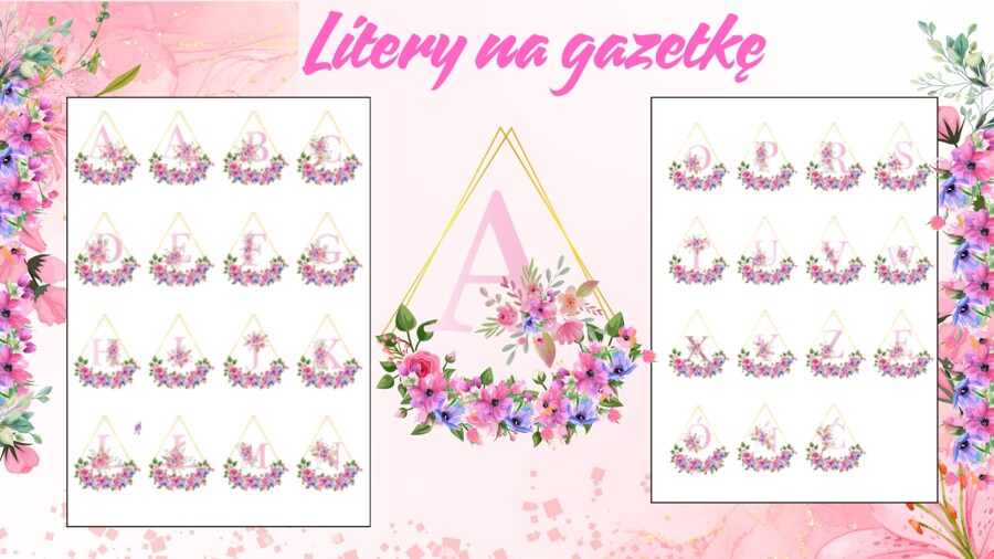 🌸 Wiosenny Alfabet do Druku – Kwiatowy Zestaw Liter 🌿✨