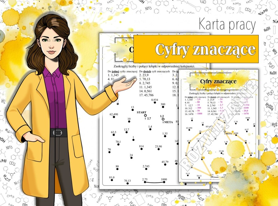 Klasa 7. Klasa 8. Fizyka. Cyfry znaczące. Halloween. Połącz kropki. Karta pracy. Zadanie.