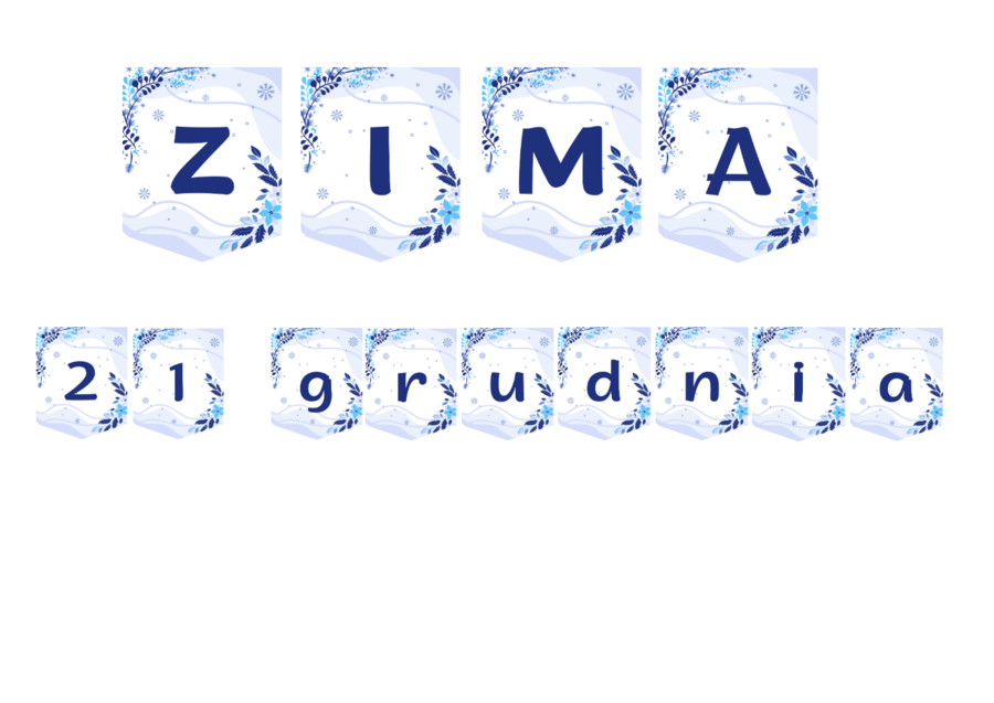 Girlanda, baner "ZIMA 21 grudnia"