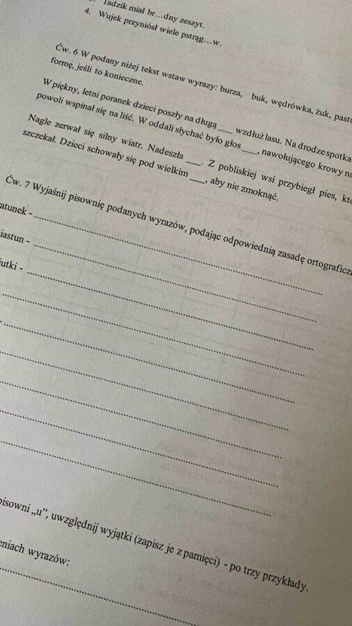 Pisownia wyrazów z u