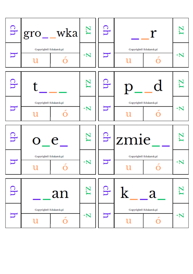 Klamerkowa ortografia - trudniejsze wyrazy