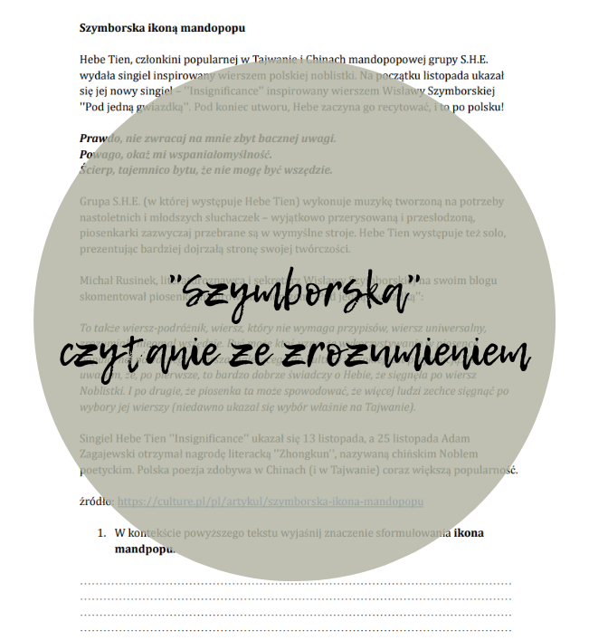 "Szymborska" (czytanie ze zrozumieniem)