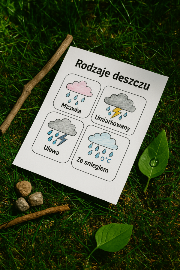 Karta pracy: "Rodzaje deszczu"
