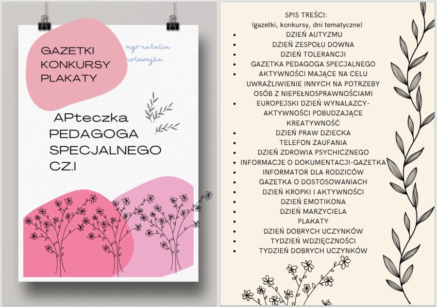 APteczka pedagoga specjalnego cz.I GAZETKI, KONKURSY, PLAKAT