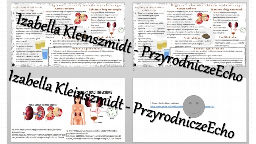 Minizestaw na temat „Higiena i choroby układu wydalniczego” – sketchnotka + karta pracy w power point + gratisowy link do prezentacji multimedialnej niekomercyjnej wykonanej w genial.ly do indywidualnego pobrania i użycia do celów niekomercyjnych. Biolog