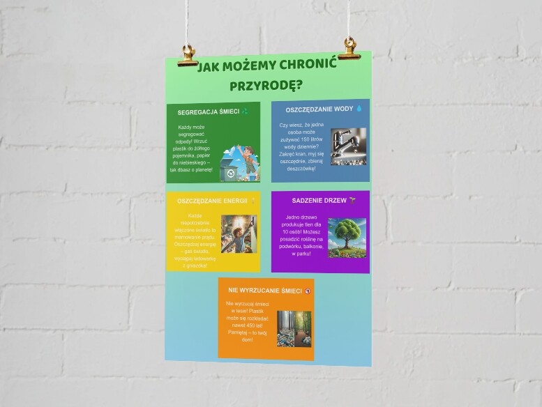 Plakaty edukacyjne. Zagrożone zwierzęta i rośliny. Jak chronić przyrodę?