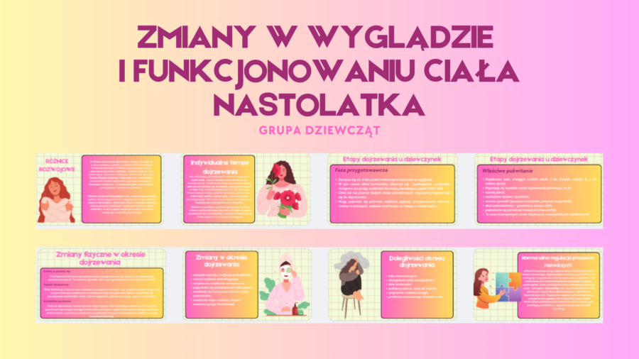 Edukacja Zdrowotna- PREZENTACJA- ZMIANY W WYGLĄDZIE I FUNKCJONOWANIU CIAŁA NASTOLATKÓW- GRUPA DZIEWCZĄT – kl 7- 17 SLAJDÓW PDF