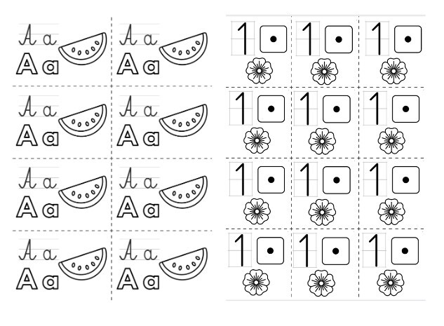 WKLEJKI - klasa 1 i zerówka - LITERY I CYFRY