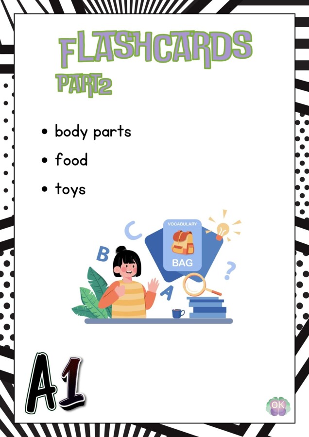 Flashcards: Body Parts • Food • Toys
