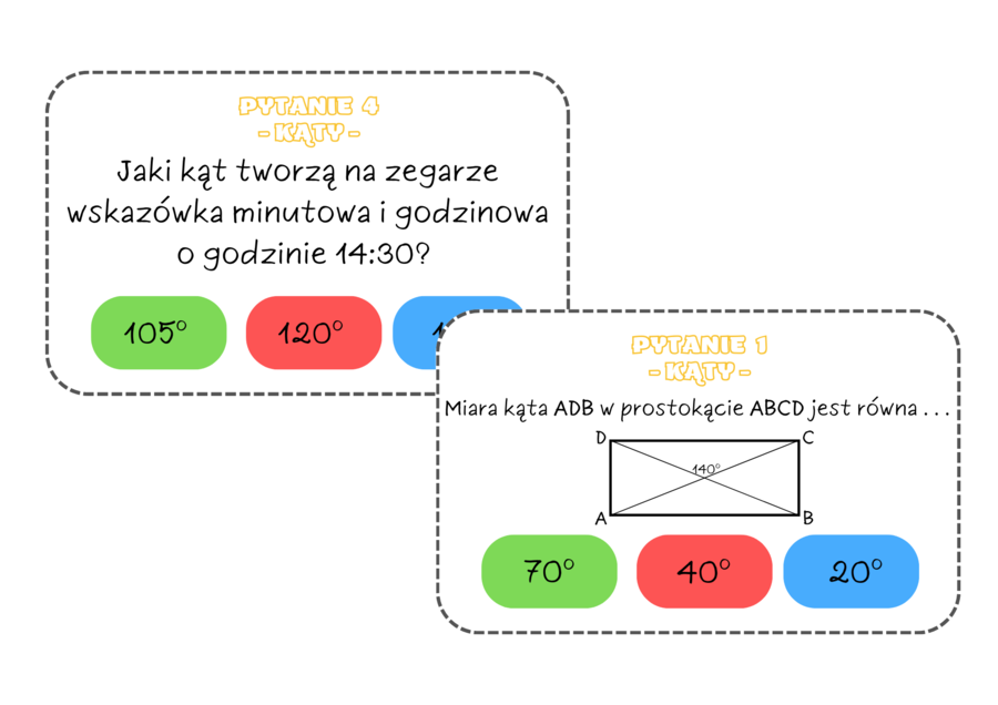 Gra o milion. Powtórzenie wiadomości - figury na płaszczyźnie. Geometria.  Klasa 7.
