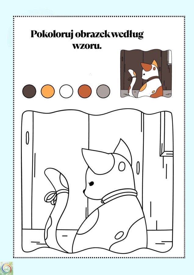 KOLOROWANKI " POKOLORUJ WEDŁUG WZORU"