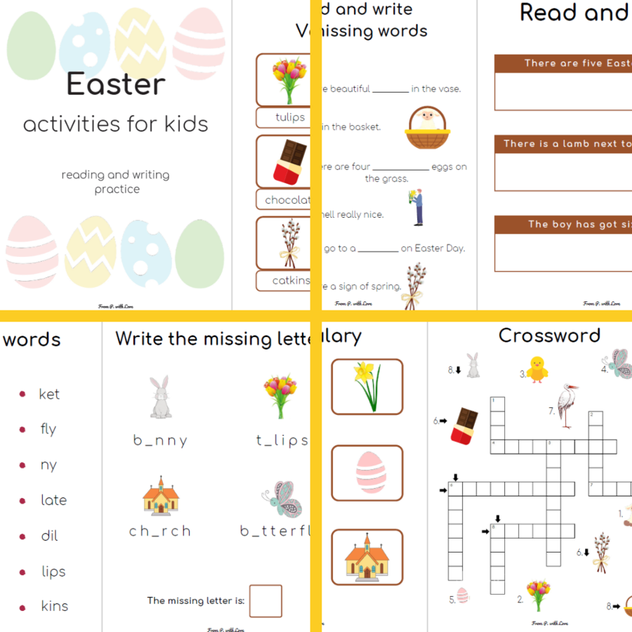 Easter writing and reading activities