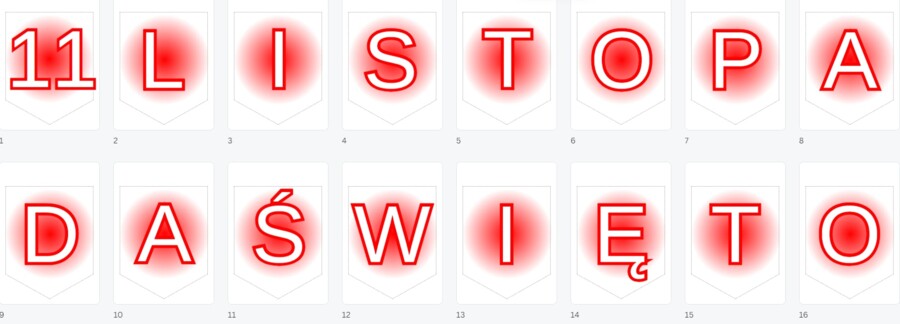 11 LISTOPADA ŚWIĘTO NIEPODLEGŁOŚCI- NAPIS GIRLANDA