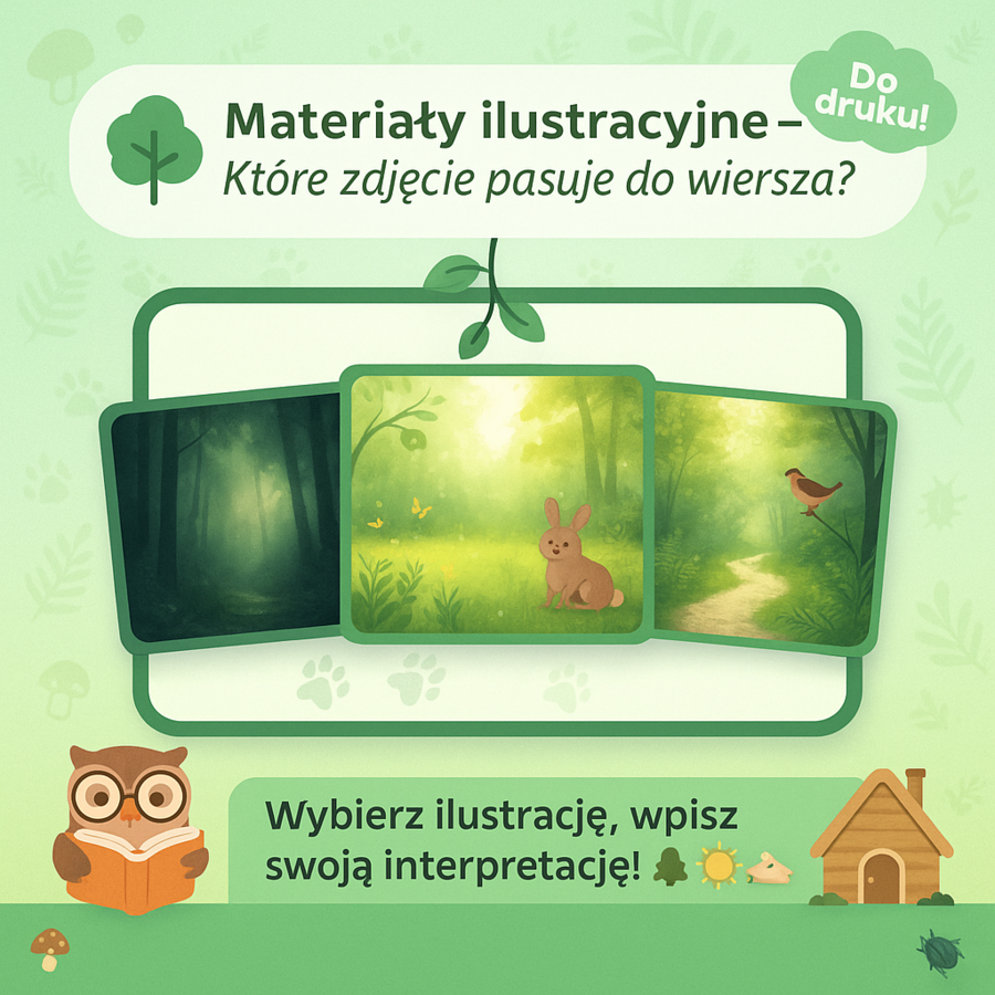 Materiały ilustracyjne – „Które zdjęcie pasuje do wiersza?”. Zdjęcia lasów/ścieżki