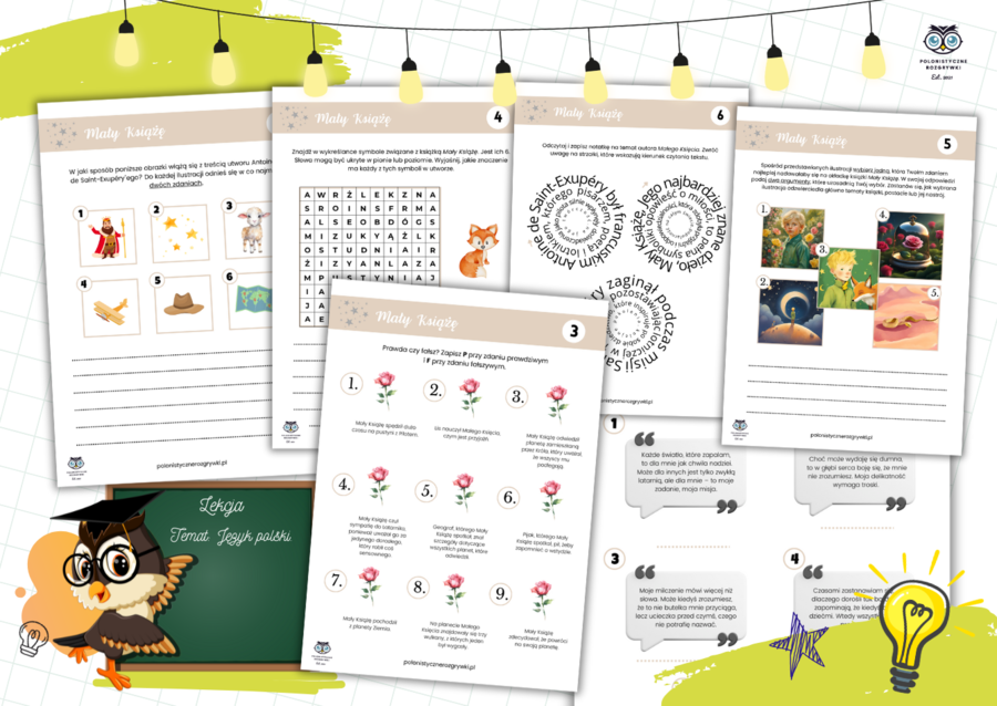 Mały Książę. Stacje zadaniowe. Bohaterowie. Lektura obowiązkowa