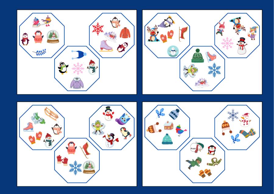 ZIMA – dooble – biblioteka – świetlica – przedszkole – 36 szt.