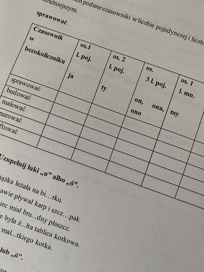 Pisownia wyrazów z u