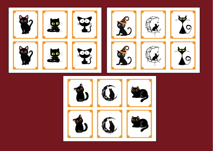🖤🐱DZIEŃ KOTA – memory – 36 szt. – biblioteka – świetlica – przedszkole - Dzień Czarnego Kota
