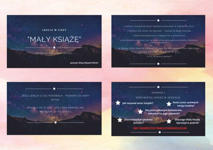 "Mały Książę"-lekcja w ciszy.