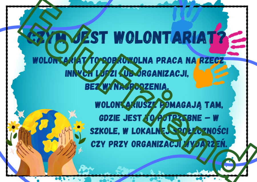 Gazetka szkolna- Dzień Wolontariusza 05.12 – 13 Kolorowych kart A4