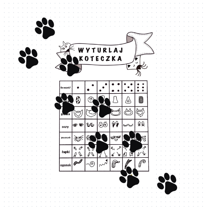 Rysunkowa zabawa z kostką - ,,WYTURLAJ KOTECZKA"