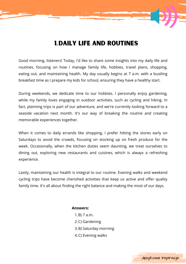 Zestaw Matura Podstawowa z języka angielskiego: Rozumienie ze słuchu. Pisanie E-maila. Rozmowa wstępna.