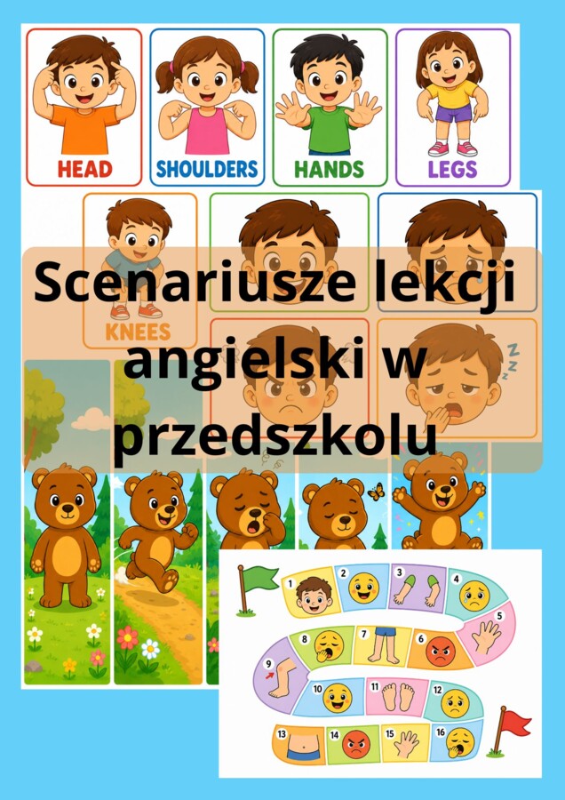 WRZESIEŃ w przedszkolu – Moje Ciało i Emocje | Angielski ROK 2: 10 scenariuszy + flashcardy + gra + historyjka