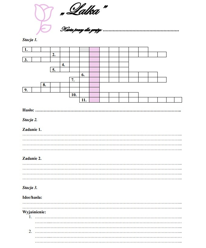 Stacje zadaniowe dla liceum - "Lalka"