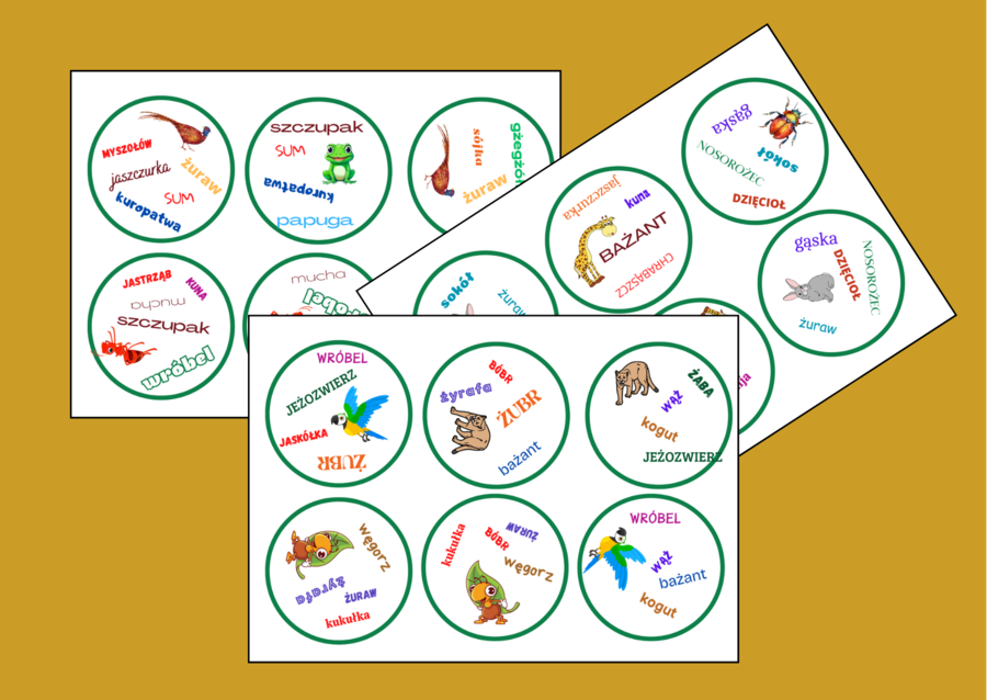 DOOBLE - zwierzęta - ORTOGRAFIA - 30 szt.