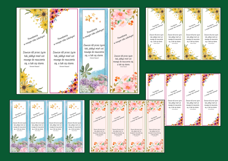 POWRÓT DO SZKOŁY - szkoła – zakładki do książek – zakładka – kolor – wersja 3