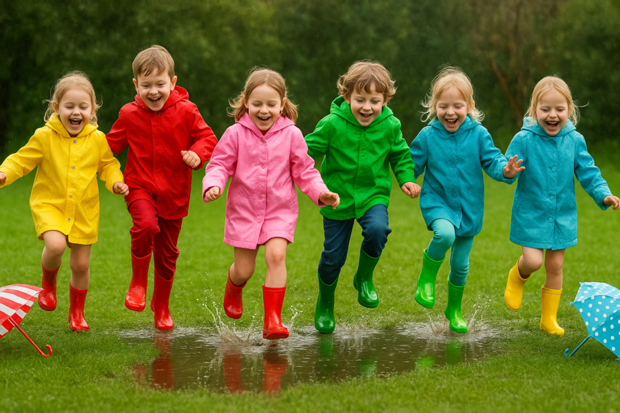 E-book „Deszczowe Inspiracje – Zabawy i Nauka pod Chmurką”