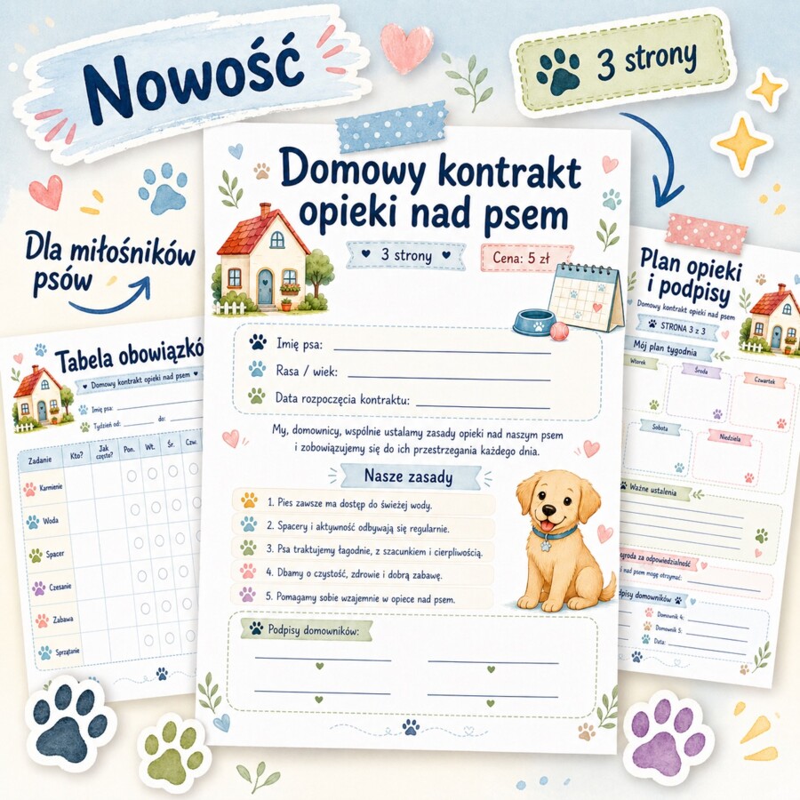 Domowy kontrakt opieki nad psem