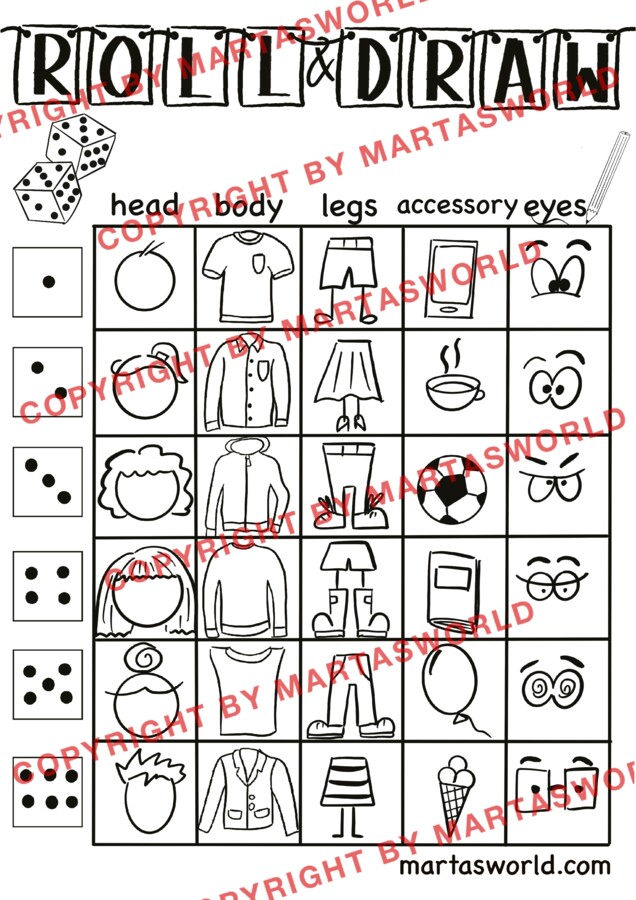 🎲✏️ Roll & Draw – Kreatywna Gra Rysunkowa po angielsku! 🎨🧠
