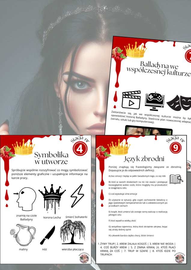 Stacje zadaniowe, Balladyna Juliusza Słowackiego + odpowiedzi